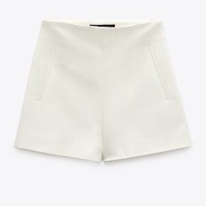 Zara White High Waisted Shorts